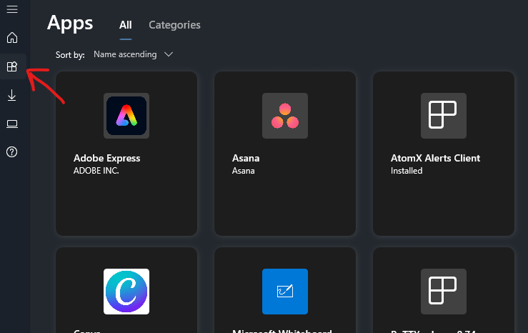 Company Portal - available apps